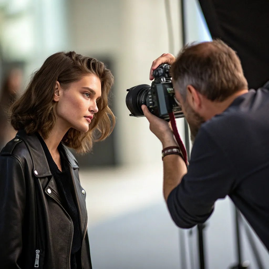 Professional photographer capturing a portrait